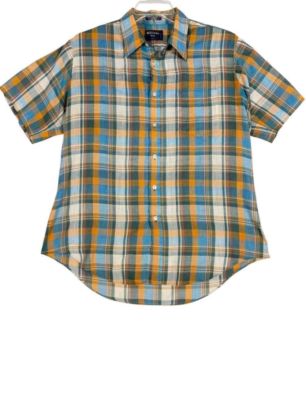 Williams Bay Plaid Button-Up Shirt Men's Large Short Sleeve Casual